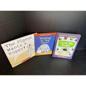 Lot of 3 Mo Willems Books Pigeon wants a Puppy Elephant and Piggie I Lost My Too